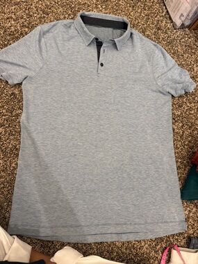 lululemon athletica Light Heather Blue Polo